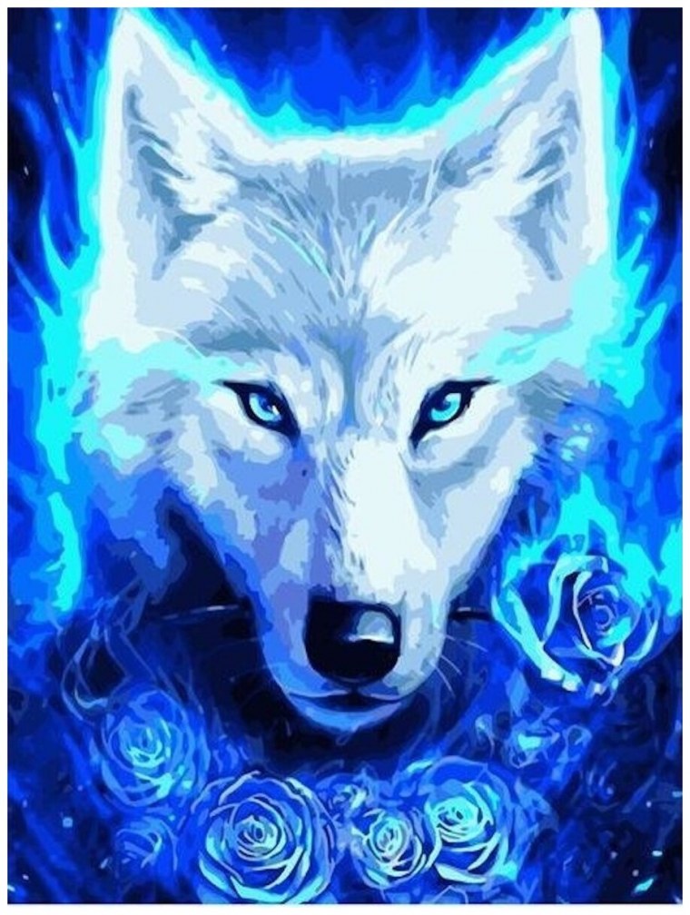 Волчий взгляд алмазная мозаика