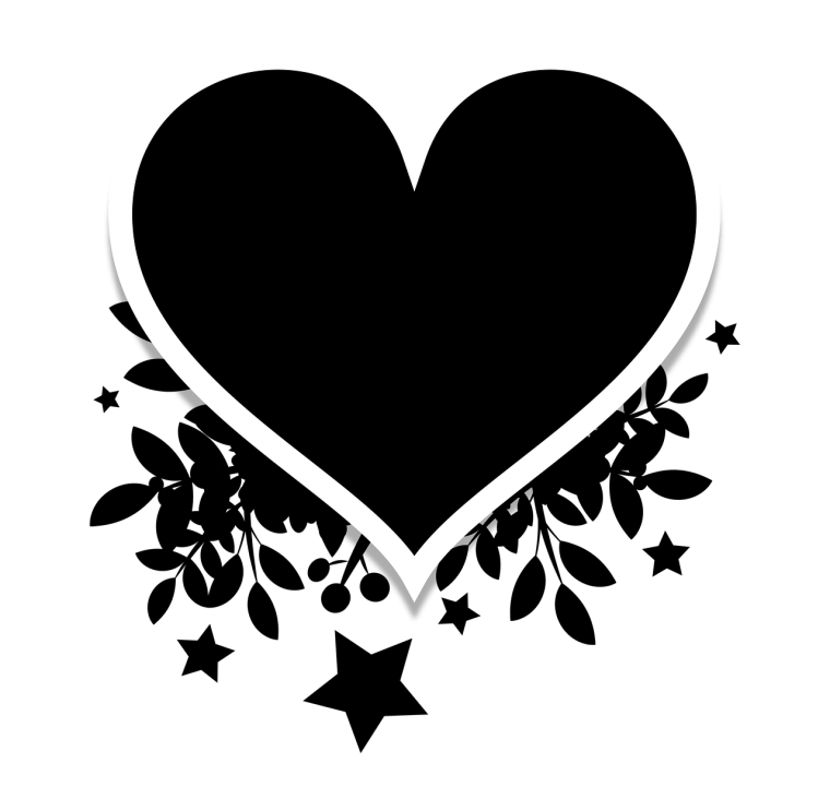 Сердце черно белое