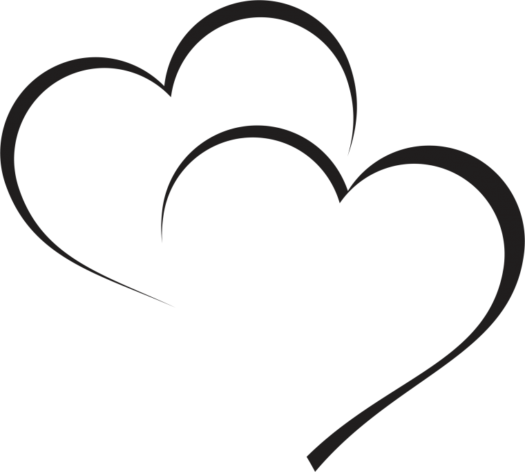 Сердце контур черный