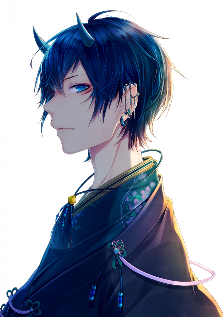 Аниме парень с рожками