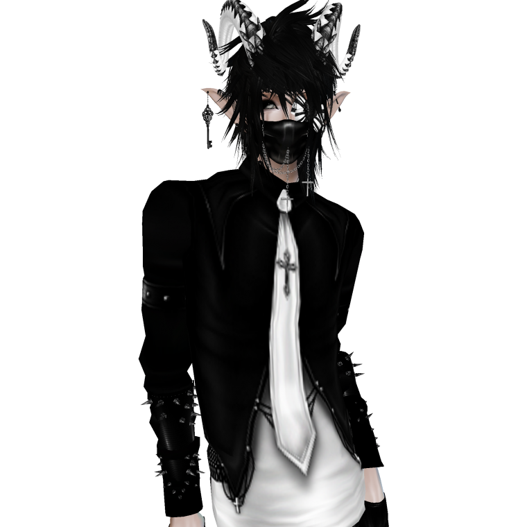 Аниме парень в смокинге и маске