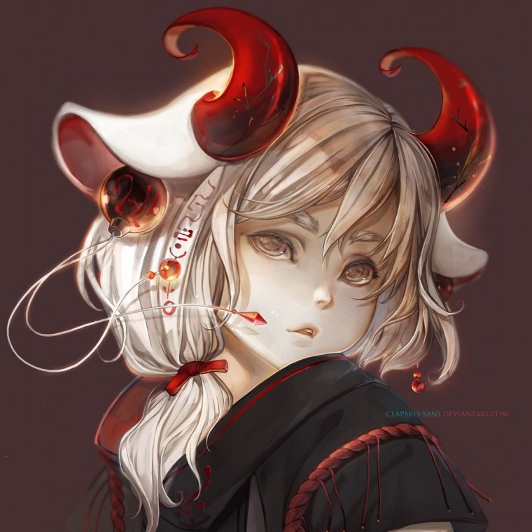 Аниме девочка с рогами