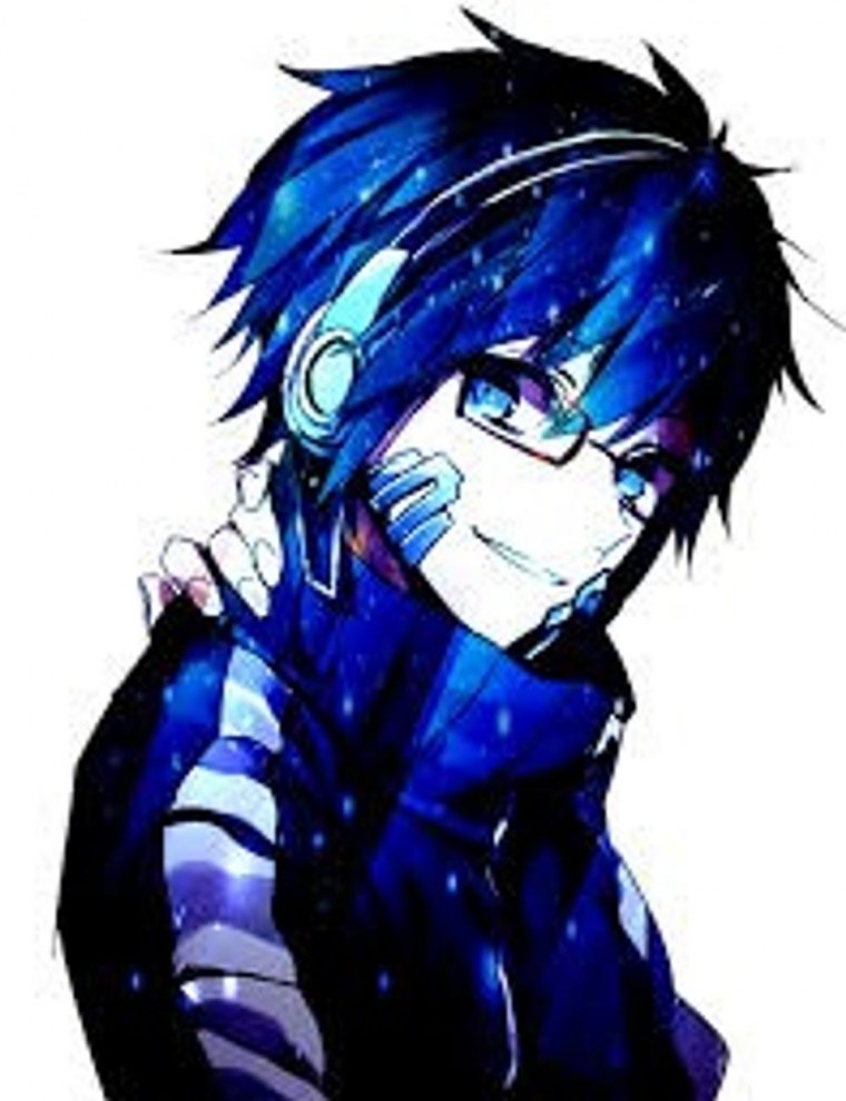 Аниме девушка в синем