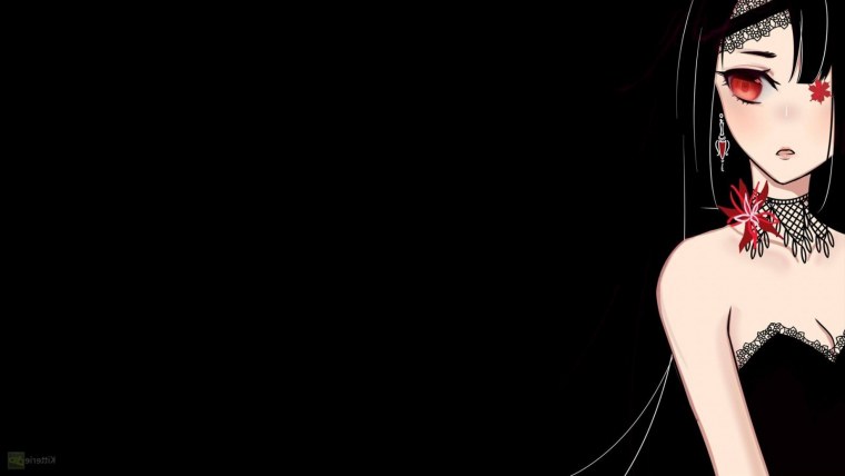 Аниме девушки на черном фоне
