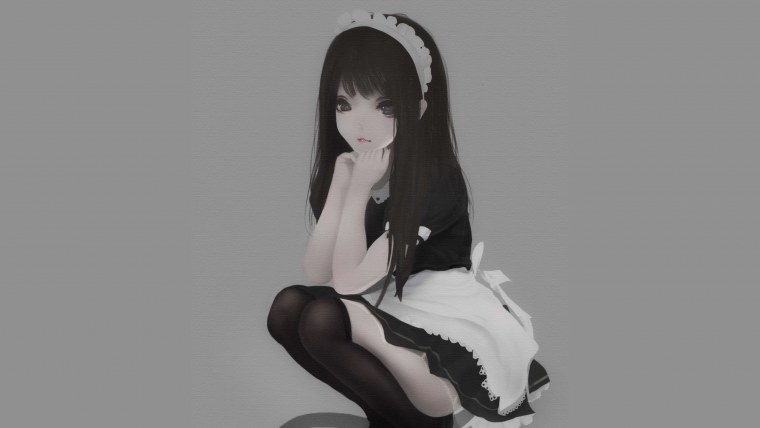 Аниме девушки на черном фоне