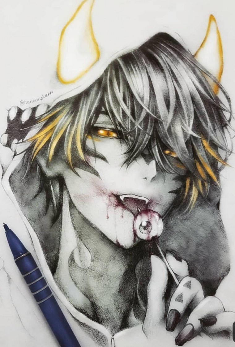 Аниме парень блондин в маске