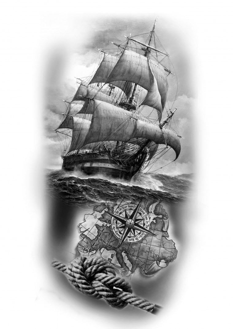 Рисунки на обратной стороне памятника с морской темой