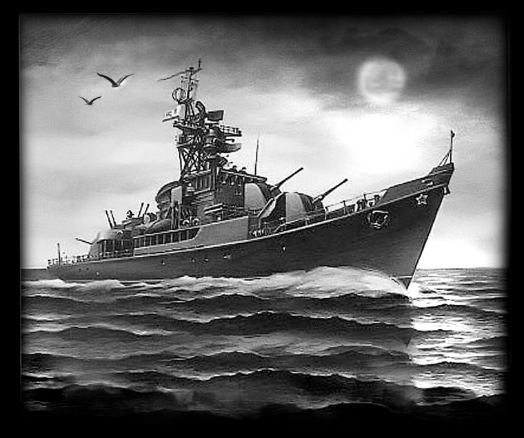 Военный корабль для гравировки