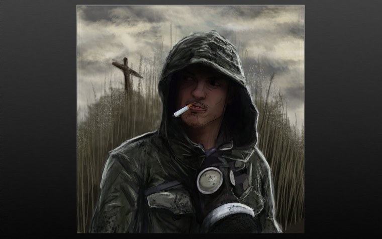 Сталкер в капюшоне арт