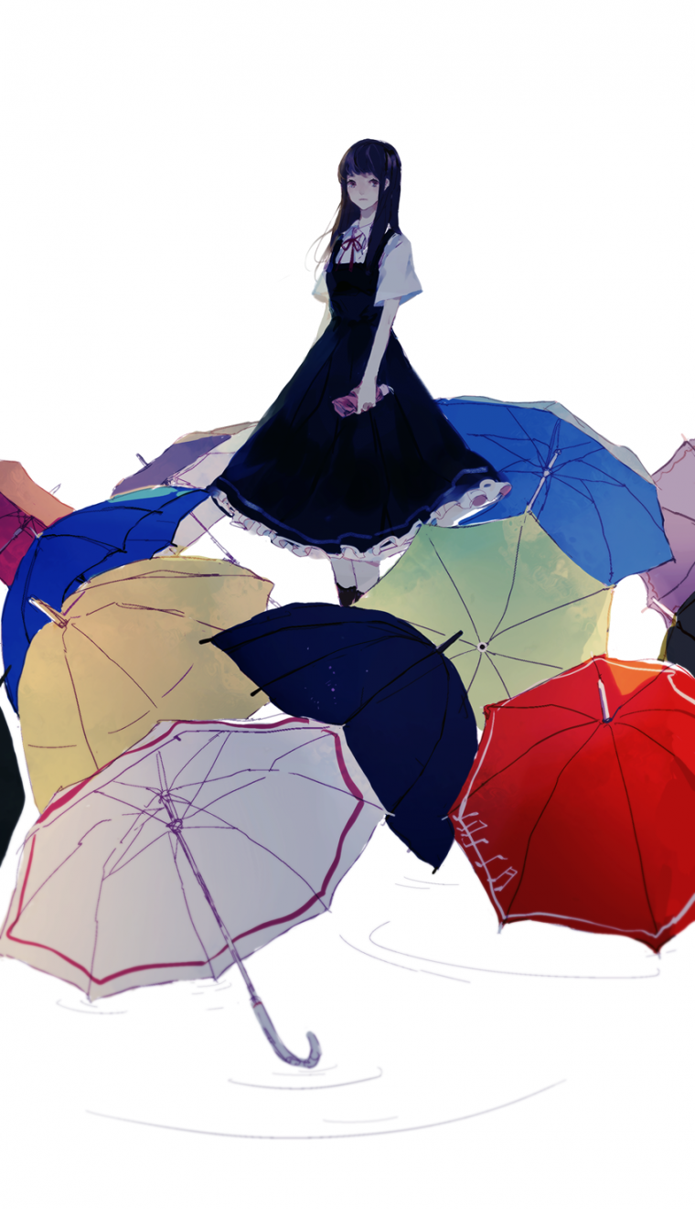 Аниме девушка с зонтом