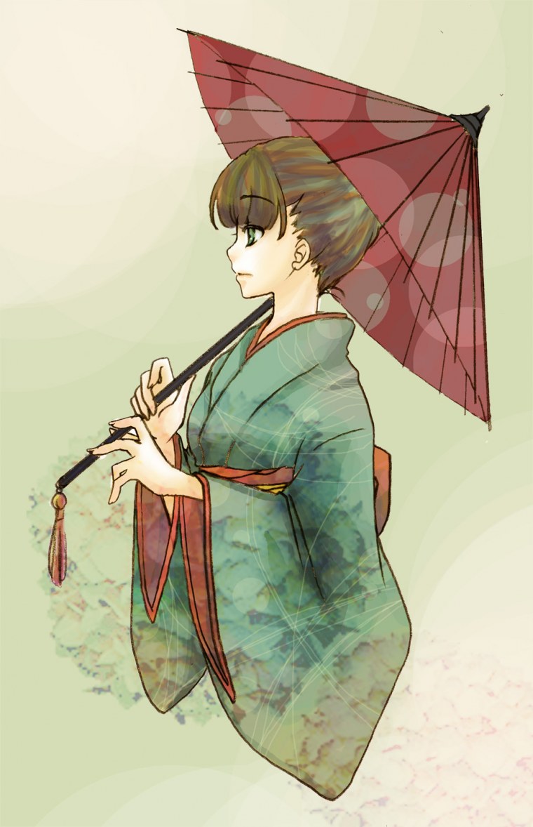 Парень с зонтом арт