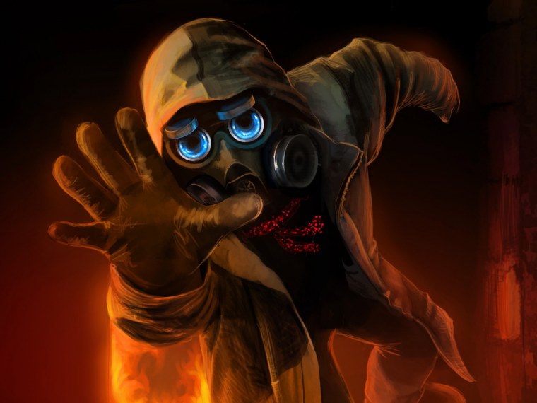 Кот в противогазе арт