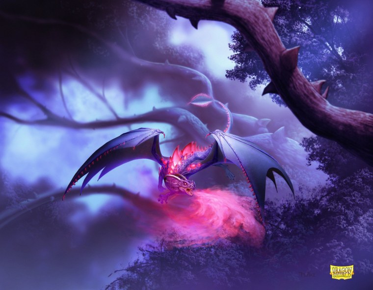 Неон арт дракон