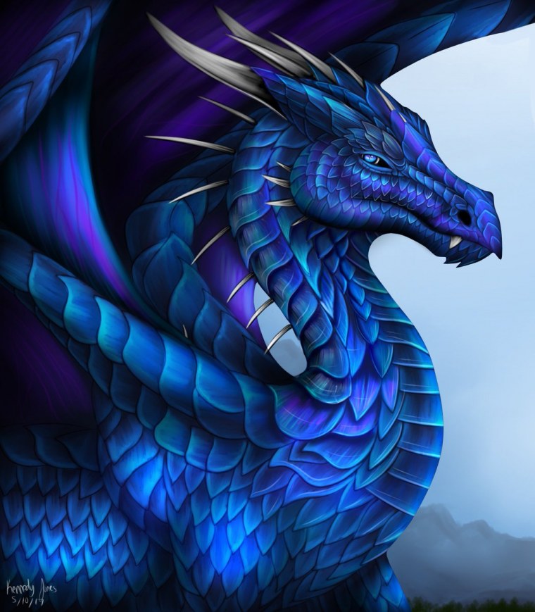 Фиолетовый японский дракон