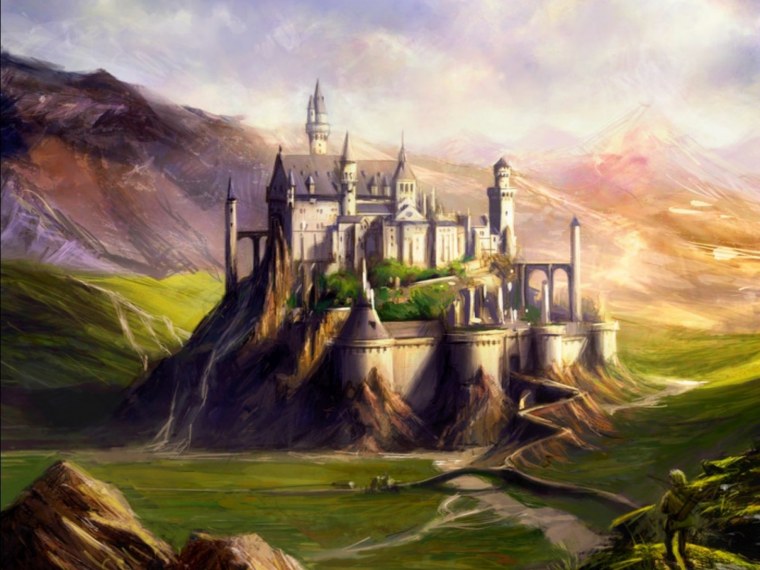 Средневековый замок в горах