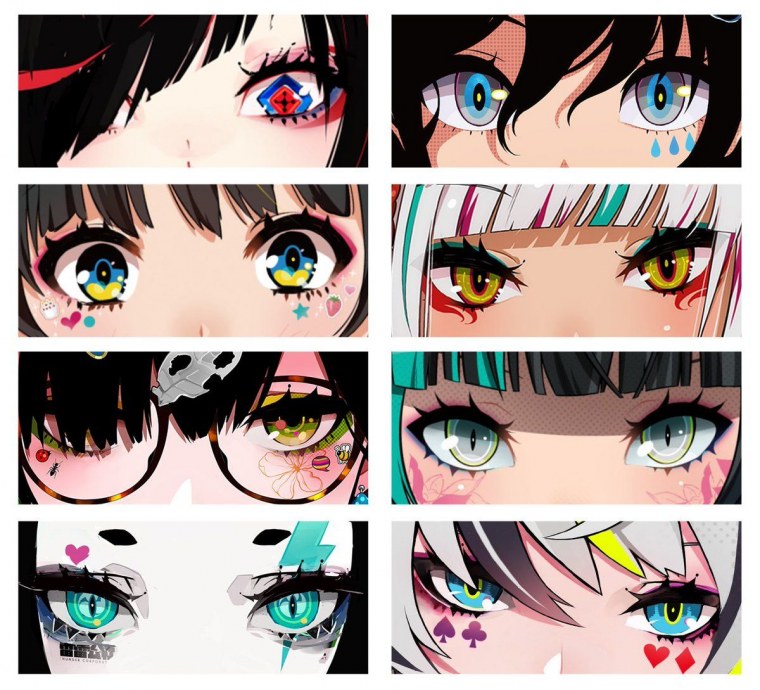 Аниме глаза цветные