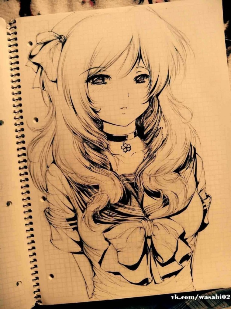Аниме арты карандашом
