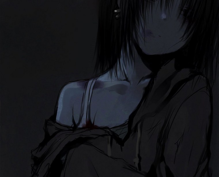 Плачущая аниме девочка