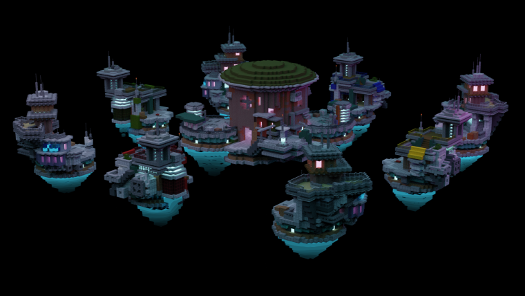 Киберпанк здания майнкрафт