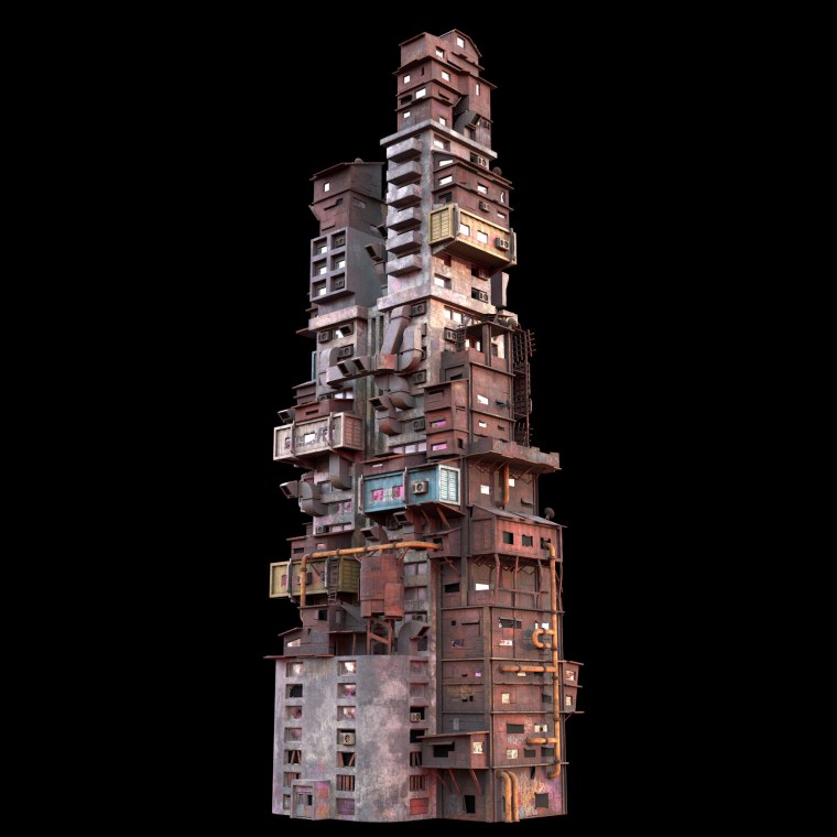 Cyberpunk стиль зданий