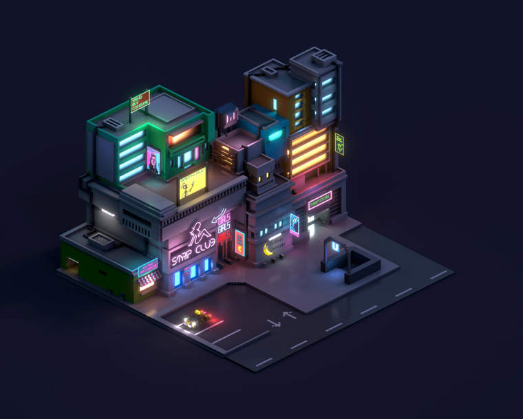 Киберпанк воксель