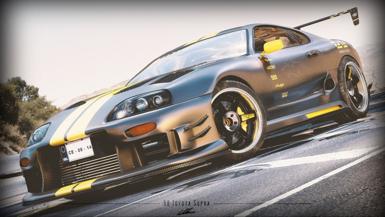 Тойота Супра а80 голубая