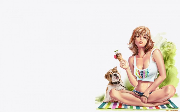 Обои девушки мультяшные