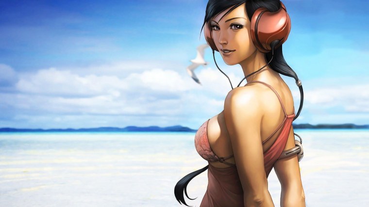 Девушка в наушниках