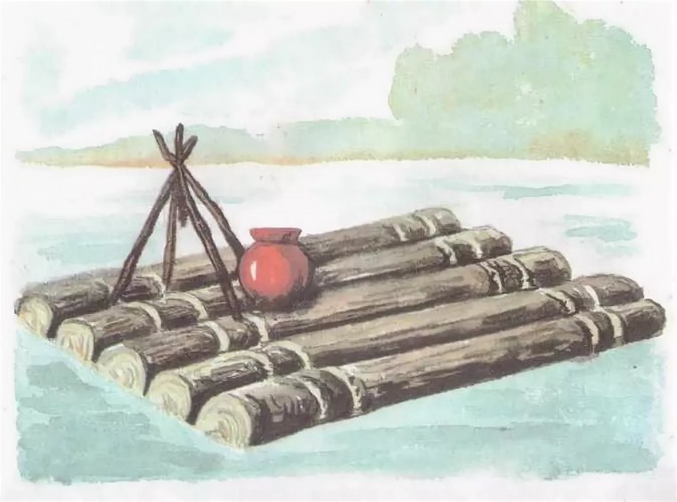 Плот из бревен