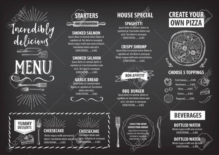 Меню ресторана Минимализм