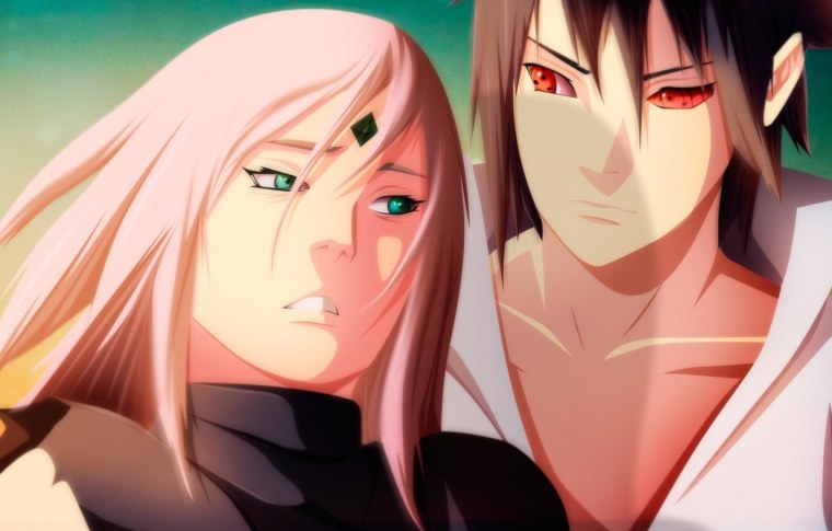 Сакура Харуно на фоне Сакуры