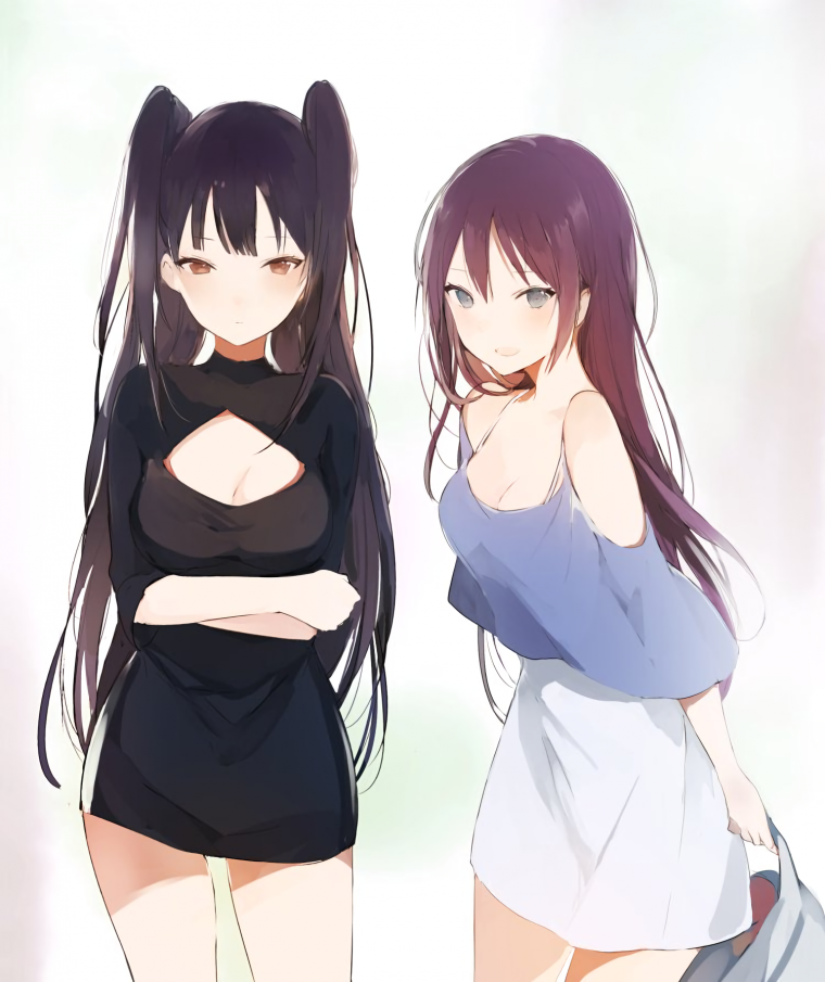 Аниме тян две сестры