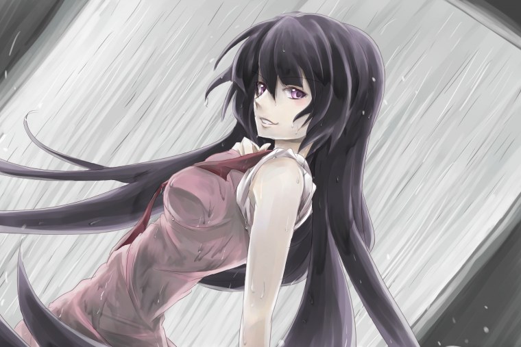 Аниме девушка с черными волосами