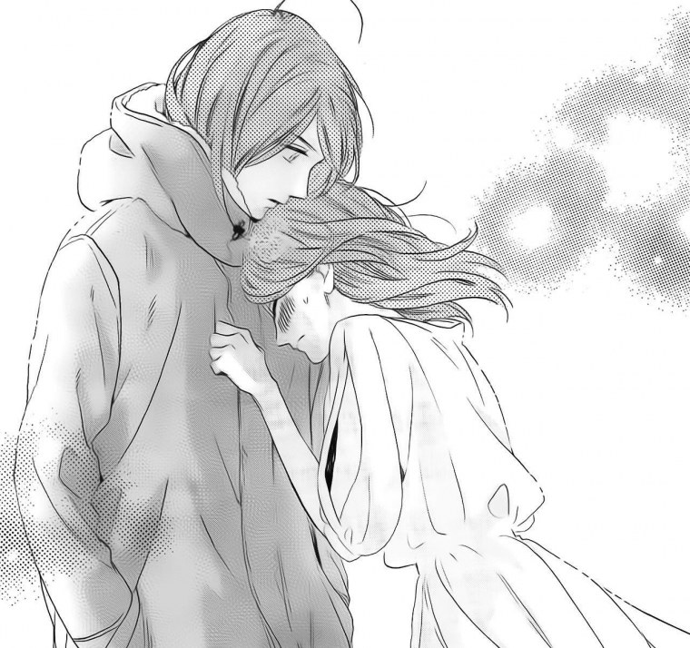 Аниме пара обнимается