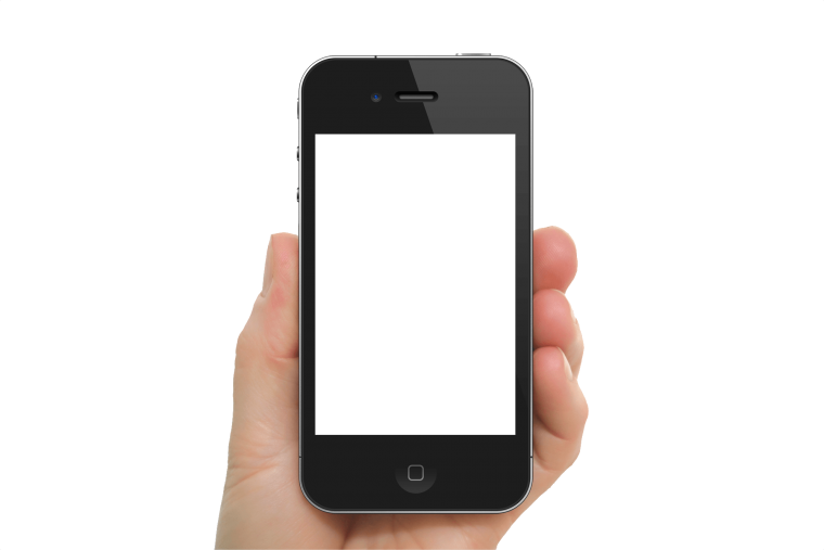 Экран смартфона на белом фоне