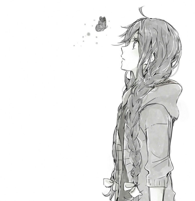 Аниме карандашом грустные