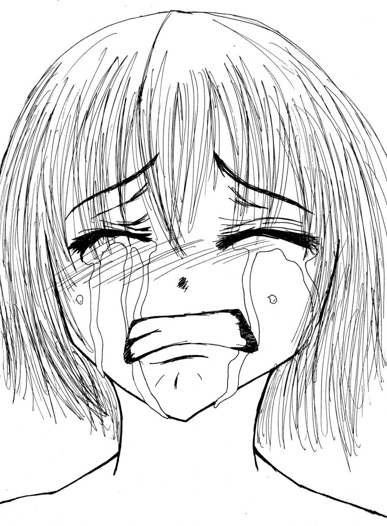 Грустная девушка рисунок