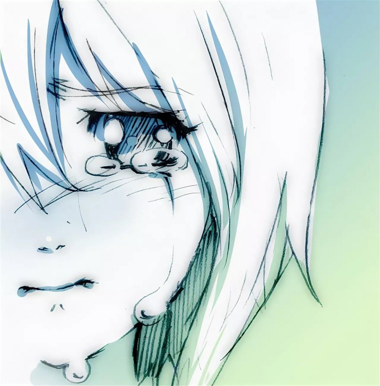 Грустное аниме чб