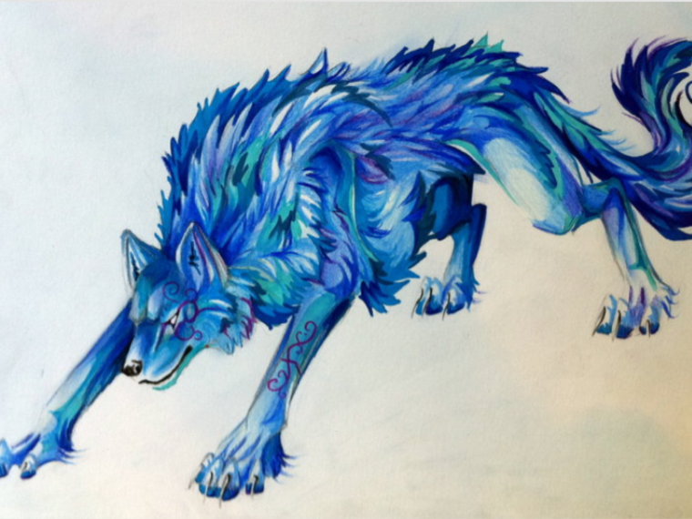 Голубой волк фото