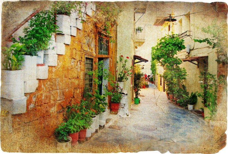 Фотообои фреска Италия Рим Римский дворик