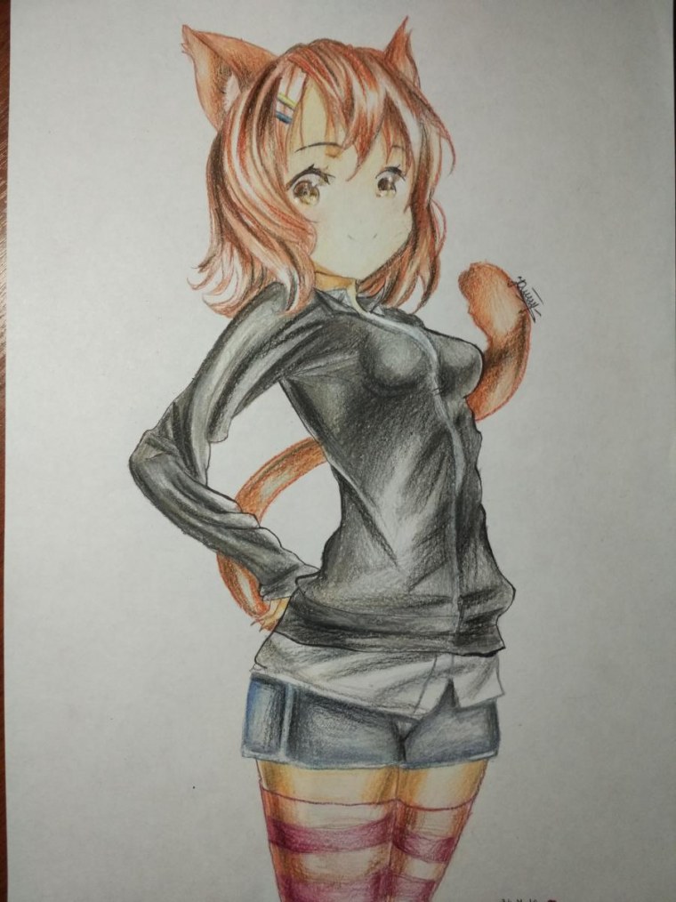 Аниме девочки с ушками для срисовки