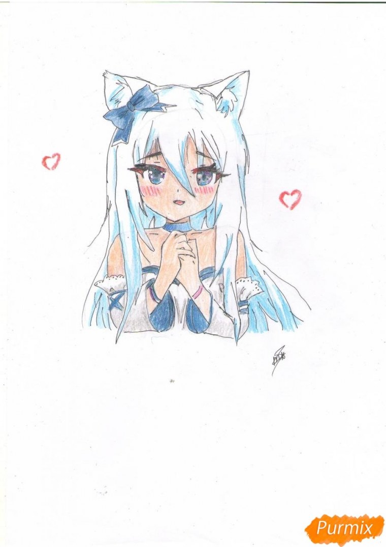 Раскраски аниме девушек с ушками