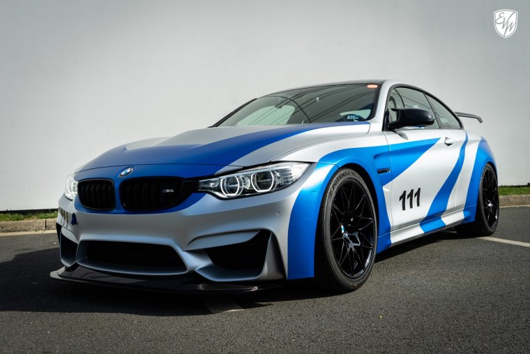 Blue BMW Front