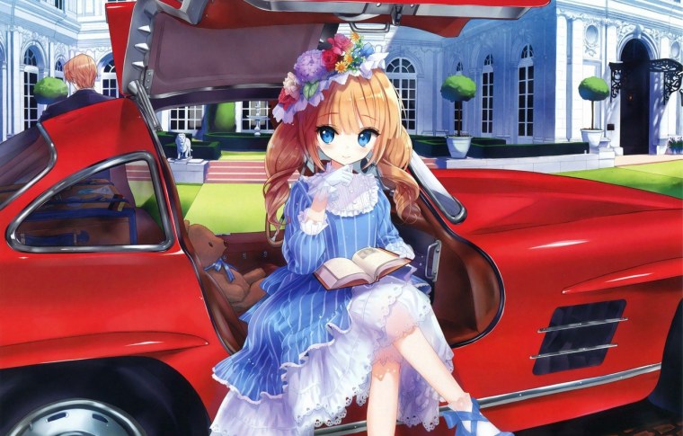 Аниме девушки и автомобили