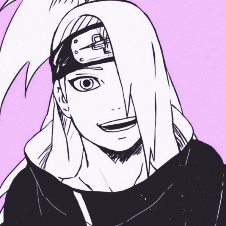 Дейдара Наруто черно белый