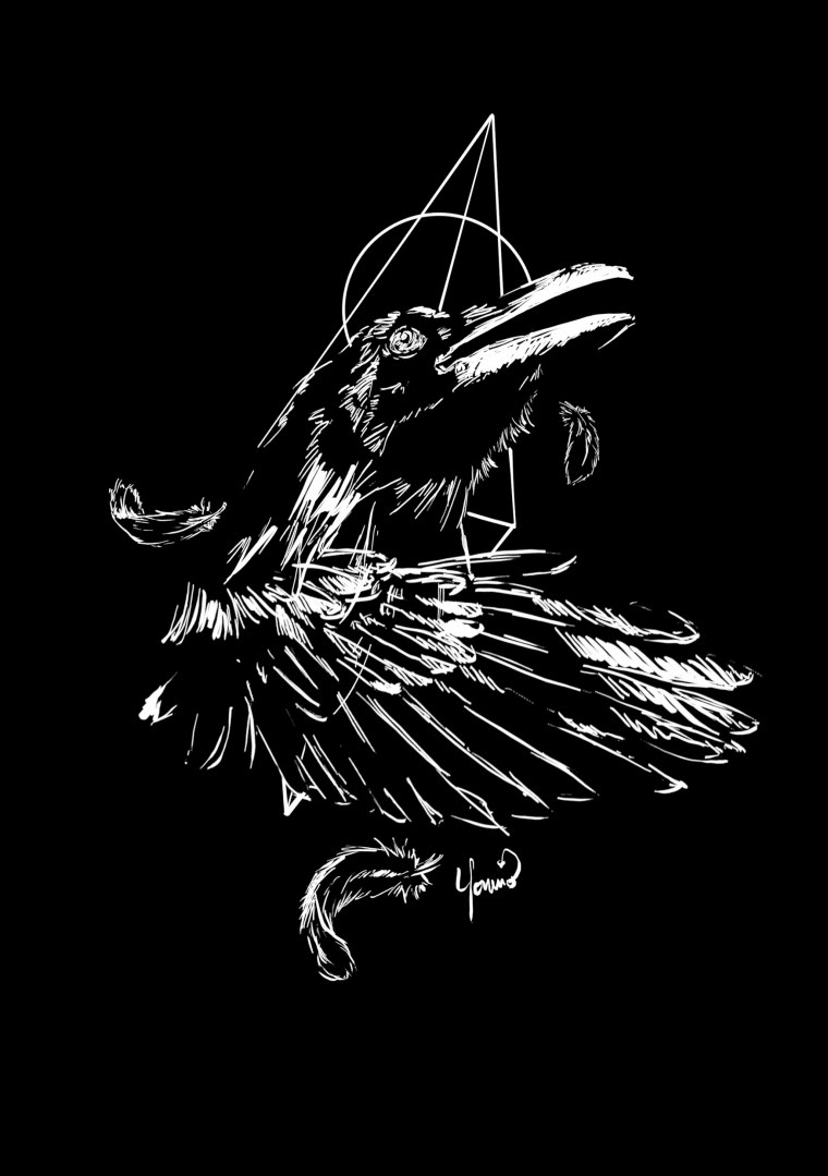 Ворон на ветке