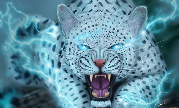 Леопард с синими глазами