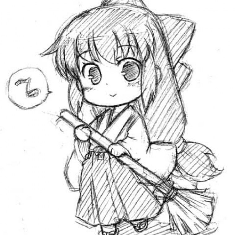 Чиби карандашом