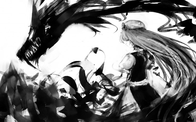 Аниме черное белое