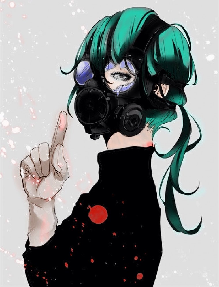 Арты девушка в маске